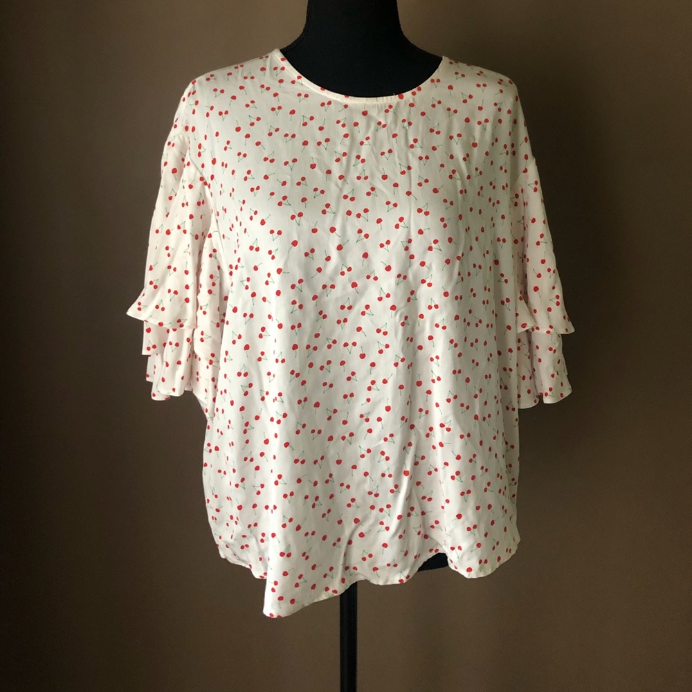 Popsugar Blouse With Flutter Layered Sleev - image 1